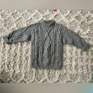 Ishka Grey Wool Fisherman Style Vintage Sweater